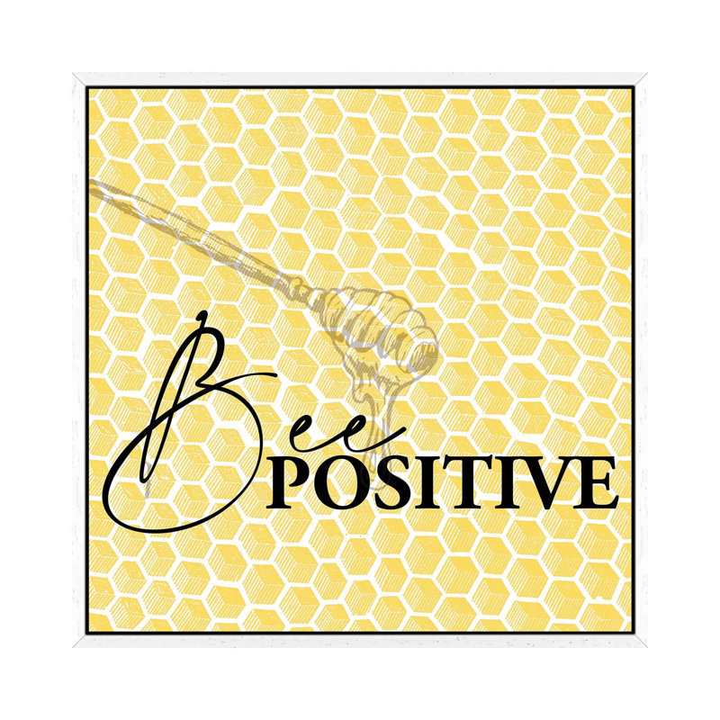 Bee III by Kimberly Allen - Print on Canvas, 93.98cm H x 93.98cm W x 3.81cm D, White Framed