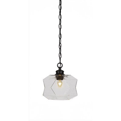 Rocklin Chain Hung Pendant With 8.75" Glass