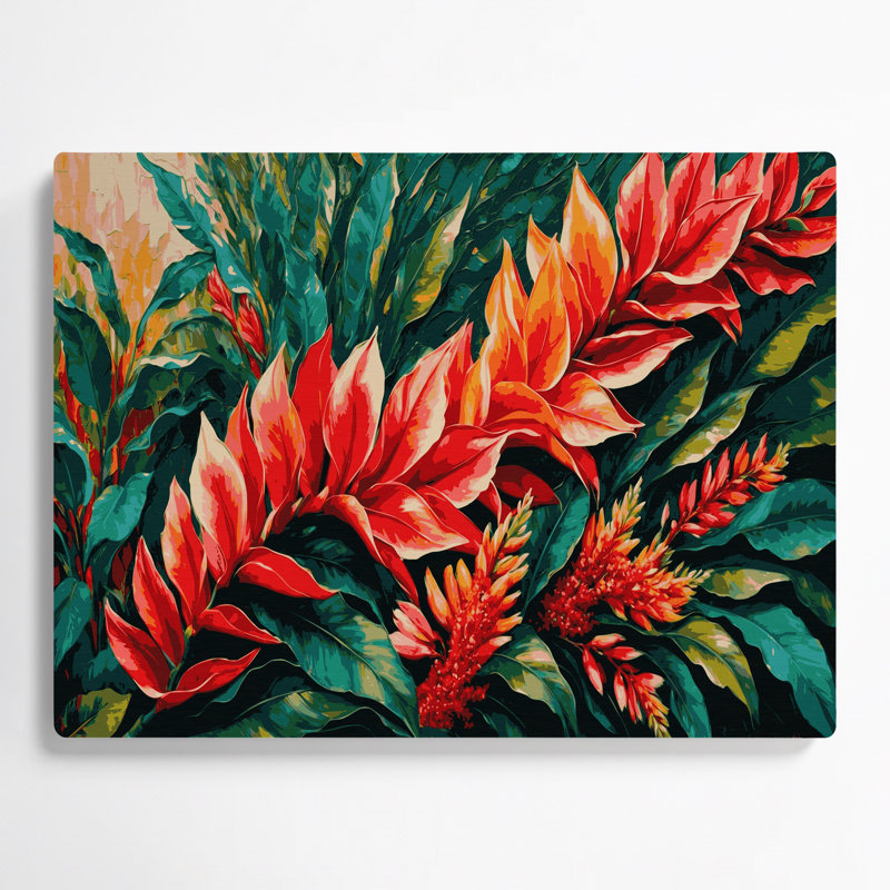 «Hawaiian Heliconia», art mural en métal vert, H 8 po x l 10 po