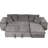 104.5" L-shape Sectional With Sleeper Function, Storage Chaise And 2 Stools, Charcoal Living Space Reversible Bed & Comfy Linen Fabric,