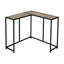 Console pour salon, hall d'entrée - Conception d'angle étroit avec stratifié taupe et support en métal noir