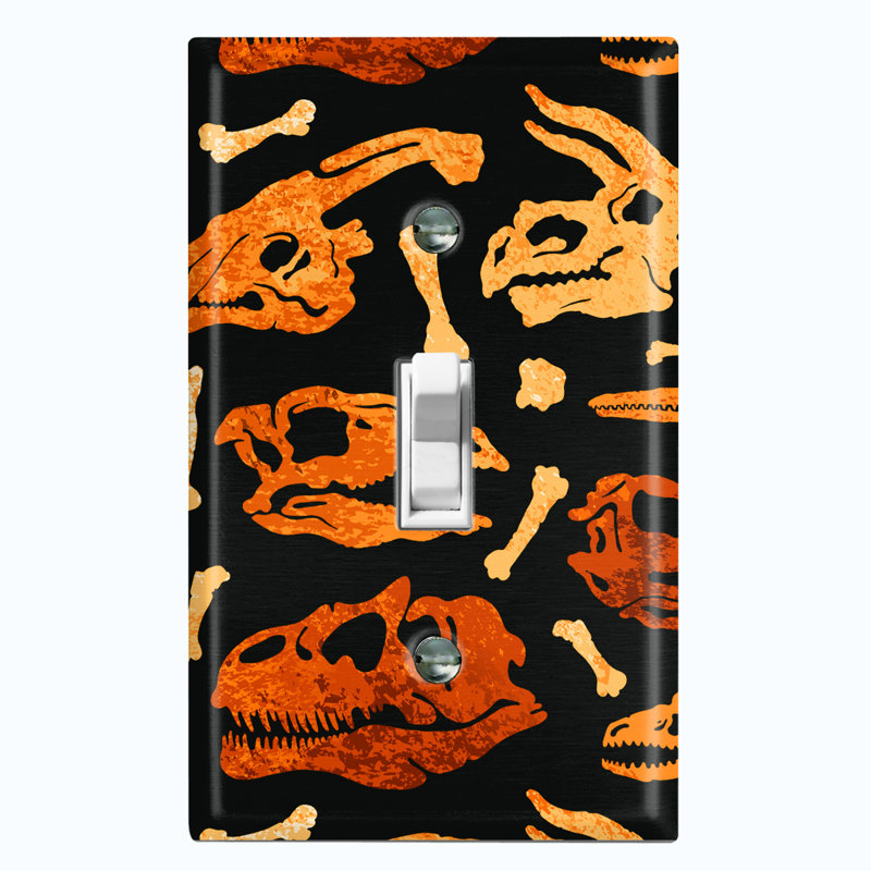 Dinosaur T-Rex Skull Fossil 1 - Gang Toggle Light Switch Standard Wall Plate