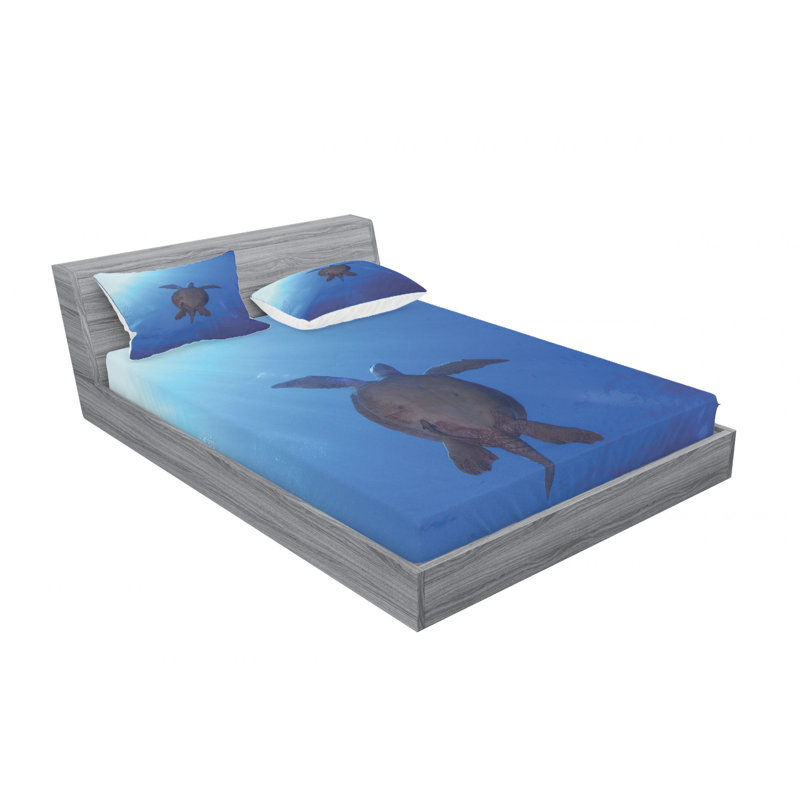 Ocean Microfiber Sheet Set, Full Sheet + Fitted Sheet + 2 Pillowcases