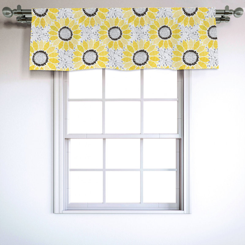 Sateen Floral Ruffled Window Valance