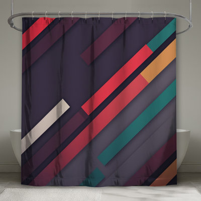 Rideaux de douche à rayures diagonales