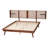 Fowey Baxton Studio Elvina Mid-Century Transitional Ash Walnut Wood King Size Platform Bed With Built-In Shelves-2025924664