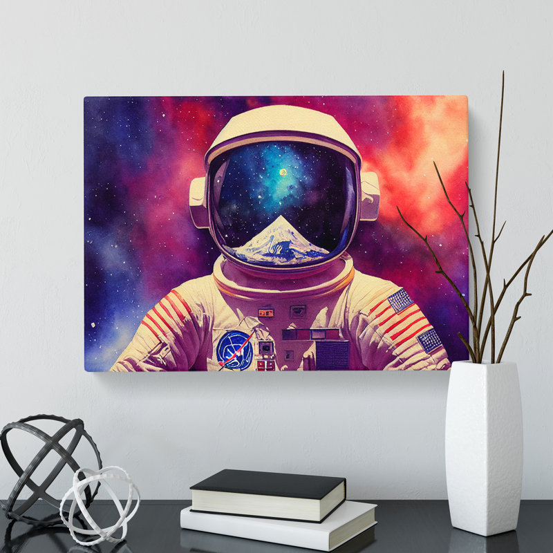 Colourful Astronaut Vol.3 - Wrapped Canvas Print, 35cm H x 50cm W x 3cm D