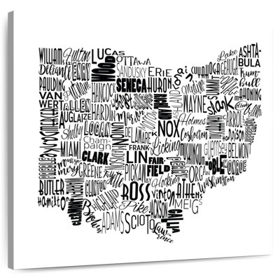 Aliaz Ohio Map Typography