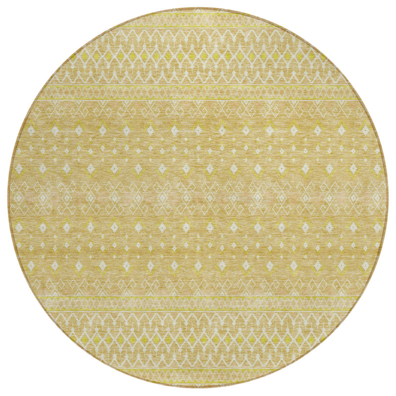 Tapis ivoire rond 8 po