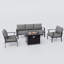 Ensemble de conversation d'extérieur pour 5 personnes avec table d'extérieur LP-1228383561