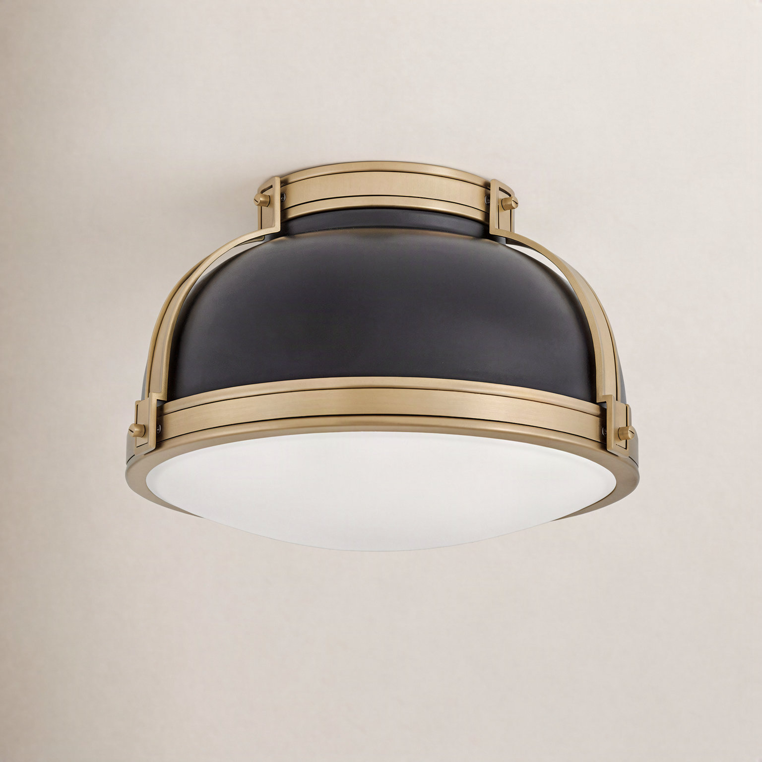 Calathea 2 Light Flush Mount, Black/Gold