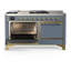 Majestic III Series 60 Inch Dual Fuel Range with 7 Sealed Burners, Griddle, Frenchtop in Antique White (Natural Gas, Copper Trim)-553012097-553012102-553012122