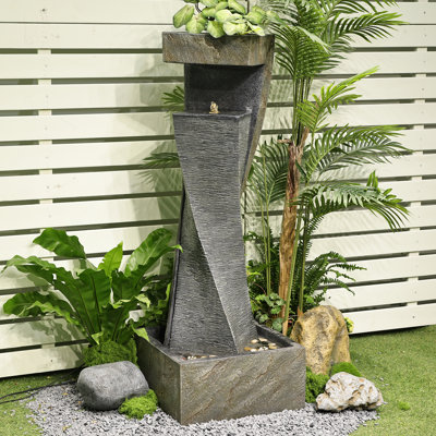 Friedo Hand Crafted Weather Resistant Floor Fountain with Light