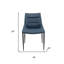 Ensemble de deux chaises d'appoint en similicuir et en métal bleu marine et noir