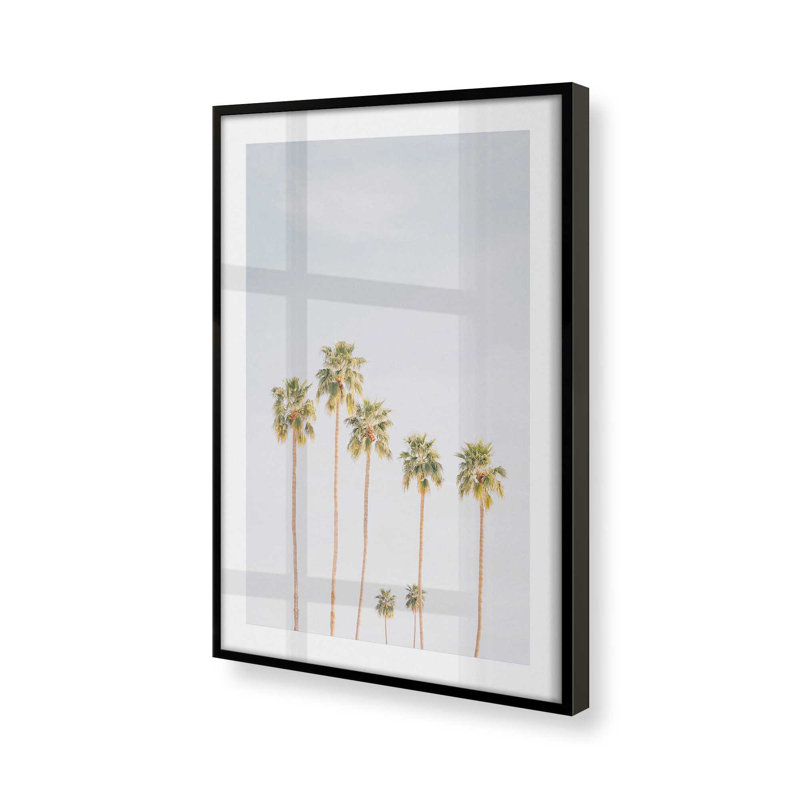 Palm Tree Symphony, impression roulée, sans cadre, H 15 po x l 12 po x P 1,25 po, Cadre noir satiné