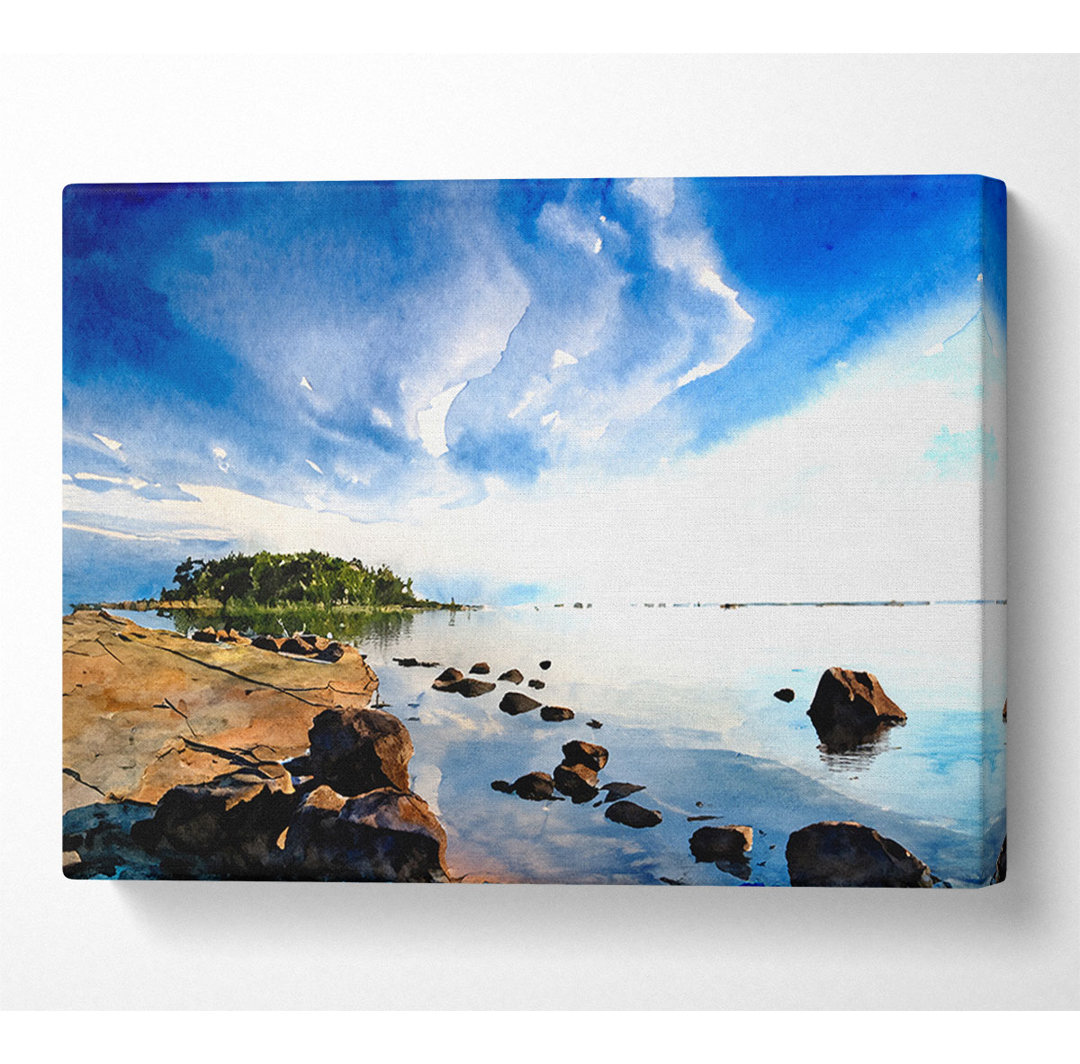 Insel Rakin Kotka Leinwand Aquarell