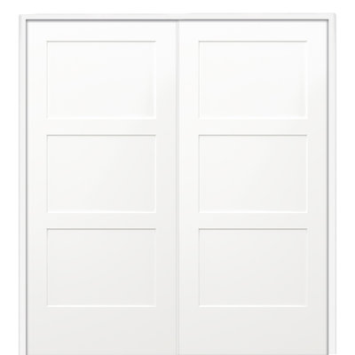 Moulded Birkdale 3-Panel Double Prehung Door