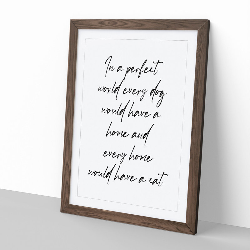 Dog - Picture Frame Typography, 90cm H x 65cm W x 2cm D, Walnut