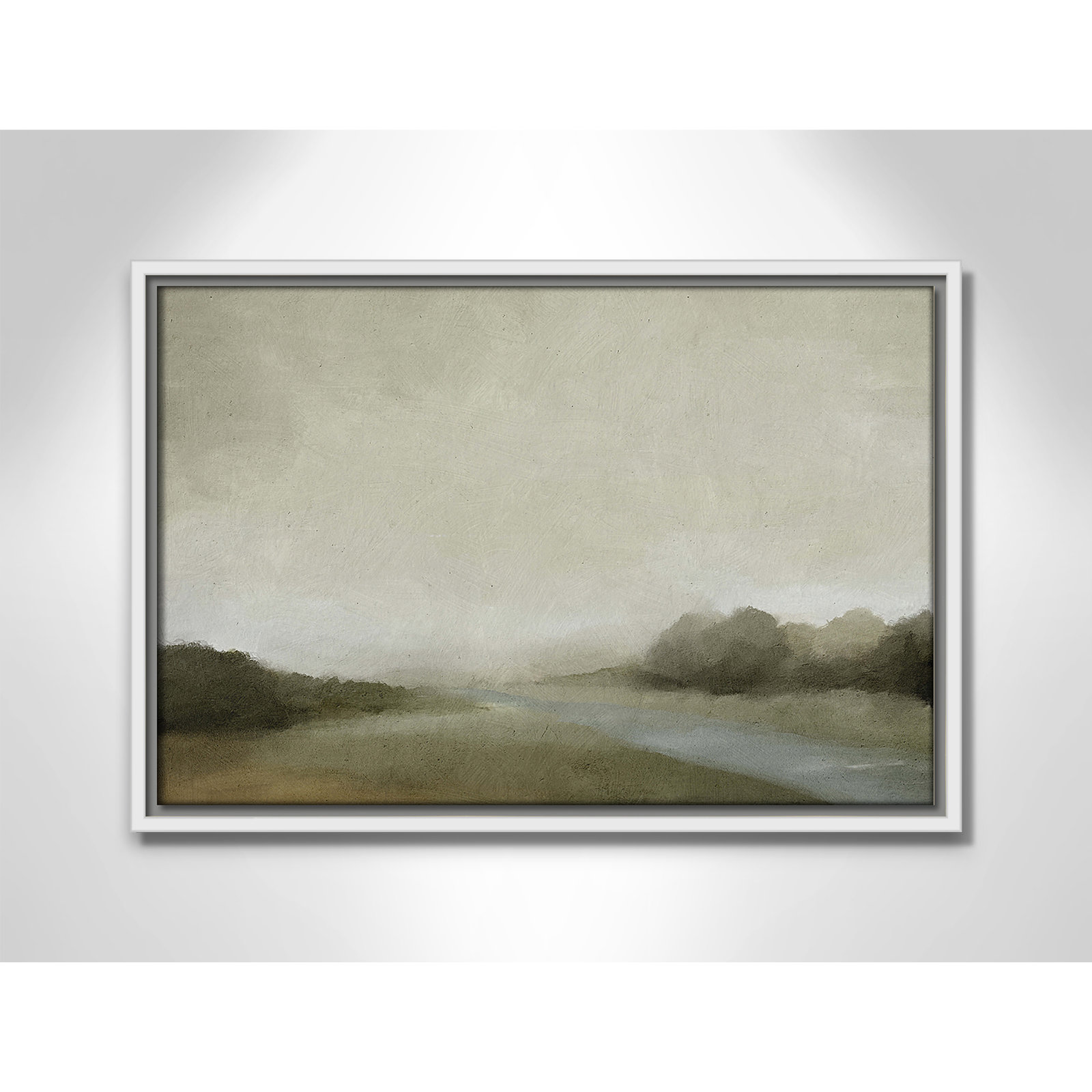 Vanora "Lovers Creek" Painting, 13.5" H x 19.5" W, White