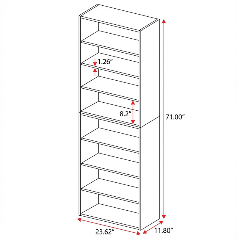 Armoire de rangement multimédia réglable à 8 niveaux avec conception convertible pour l'organisation de la maison et du bureau