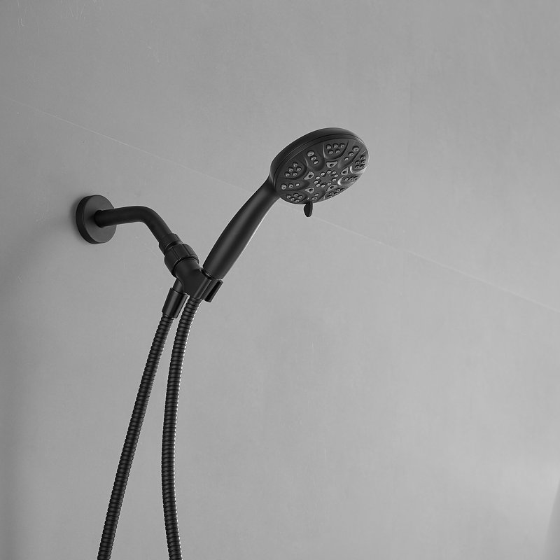 Matte Black Stainless Steel Handheld Shower Head with Adjustable Bracket