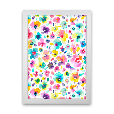 Tropical Flowers Multicolored 1 Piece Wall Art