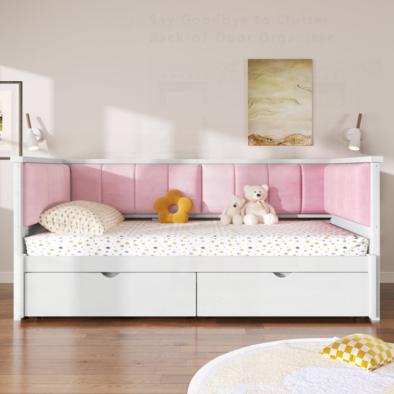 Stylish Daybed With Two Spacious Storage Drawers And Comfortable Upholstered Backrest, Perfect For Modern Living