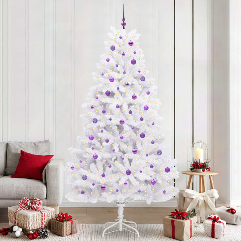 Lighted Artificial Christmas Tree, 7.87' H, Purple