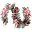 Heavily Flocked Pine With Candy Cane Striped Bows Artificial Christmas Garland - 6' X 8" - Unlit