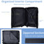 Bagage à main 20 pouces Hardshell, valise légère en ABS durable avec roulettes pivotantes, verrou TSA intégré, 2 cubes de rangement-129435605