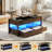 Lift Top Coffee Table with LED Lights & Charging Station, Walnut