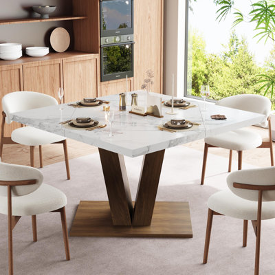 47.2''W Expandable & Transformable Round Dining Table, Vintage Style, Seats 4-6 for Family Gatherings