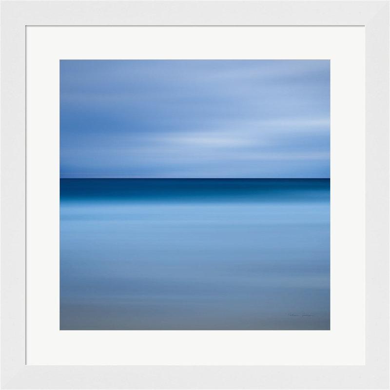 Beach Blues, Blanc brillant, Cadre blanc Collins, H 19,75 po x l 19,75 po x P 1 po