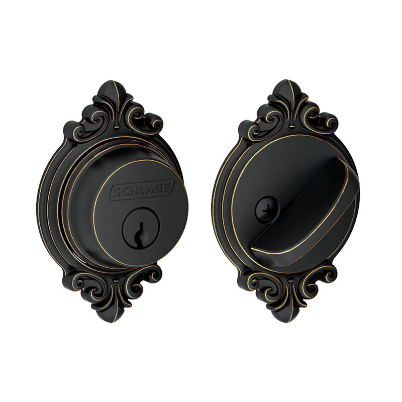 Single Cylinder Deadbolt with Brookshire Trim, Aged Bronze, Keyed Alike, Yes