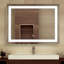 Miroir de salle de bain mural 32 po x 24 po à DEL avec éclairage à intensité variable, imperméable, horizontalement ou verticalement, argenté