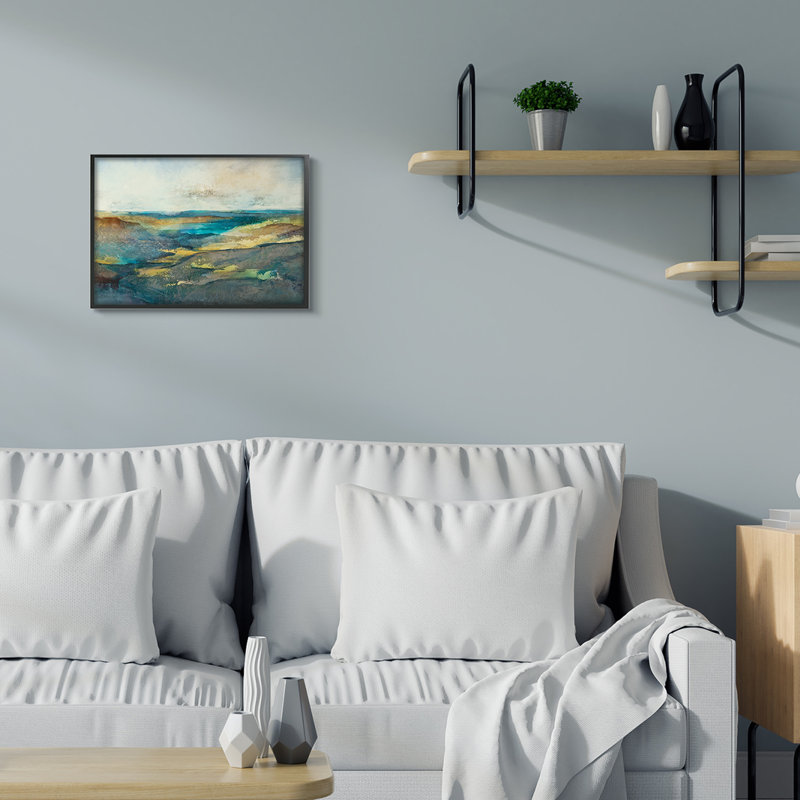 Abstrait nautique, paysage de falaises bleues et vertes par Scott Brems - impression, H 16 po x l 20 po