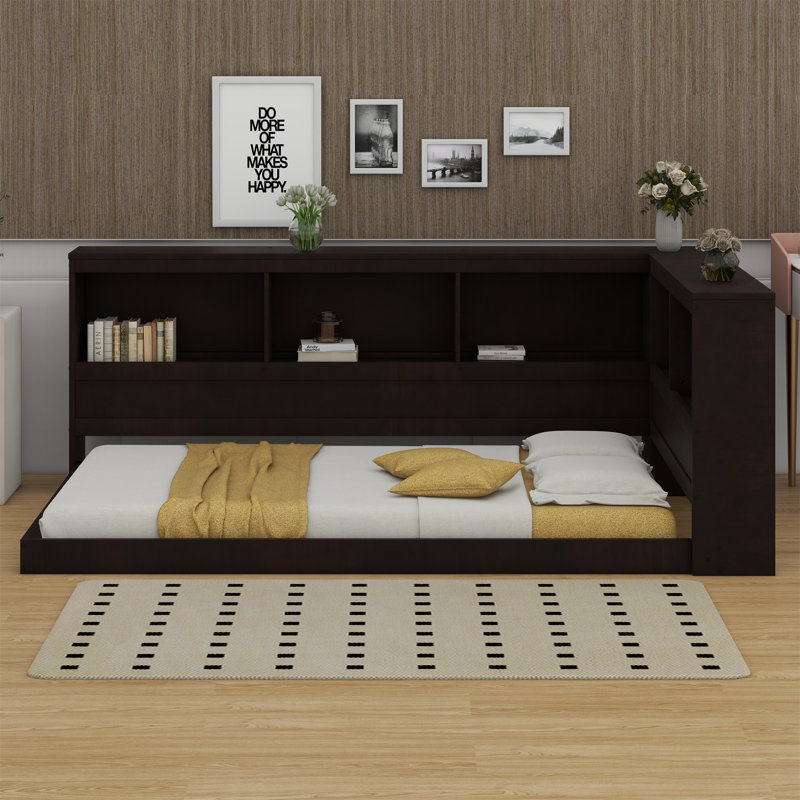 Dempster Wood Twin Size Daybed with Storage Cabinets, Espresso