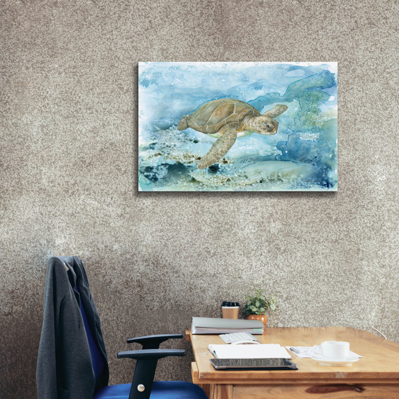 Art mural sur toile Bay Isle Home ™ «Under Sea Life 1» par Leslie Trimbach, H 18 po x l 26 po x P 0,75 po