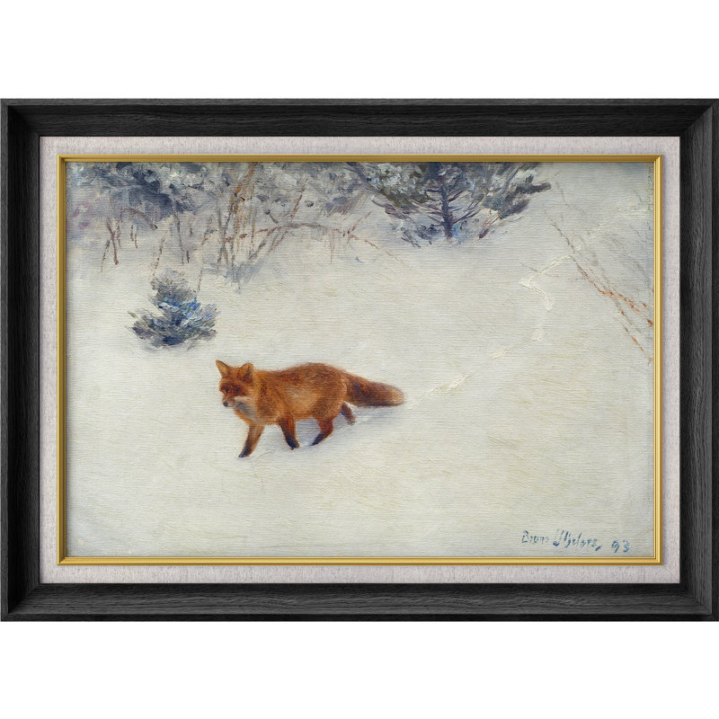 Renard roux dans un paysage enneigé, chambre à coucher, impression sur toile encadrée, H 26 po x l 36 po