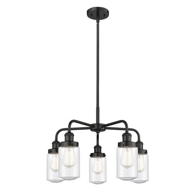 Lustre classique / traditionnel à 5 lumières en verre à intensité variable Erkson