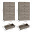 Ensemble de 2 commodes de rangement verticales 52 po avec 6 tiroirs profonds, grande unité peu encombrante pour les appartements et les entrées-1184930218