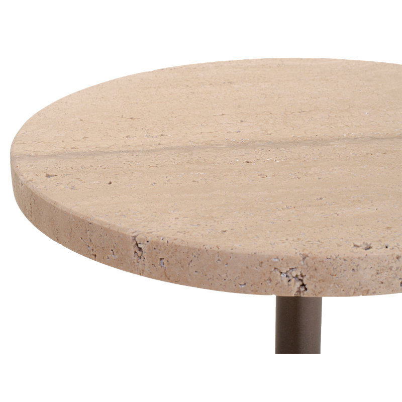 Table d'appoint Bonn en travertin et bronze
