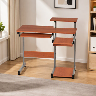 Bureau d'ordinateur complet, fini bois
