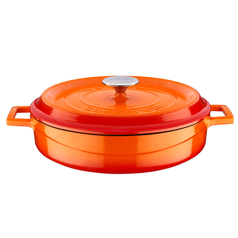 Cocotte ronde en fonte Turgla Home, Orangé, 4,5 pte
