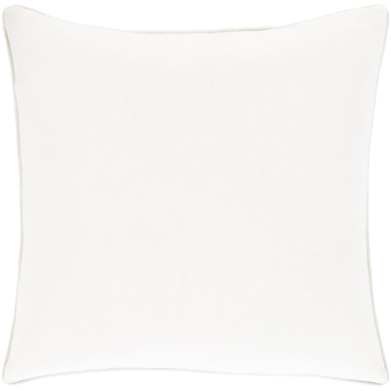 White and Gold Embroidered Cotton Euro Throw Pillow