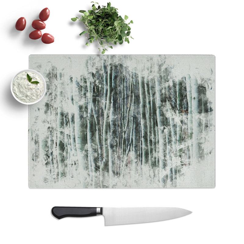 Forest Woodland Watercolour Chopping Board, 0.4cm H x 28.5cm W x 39cm L