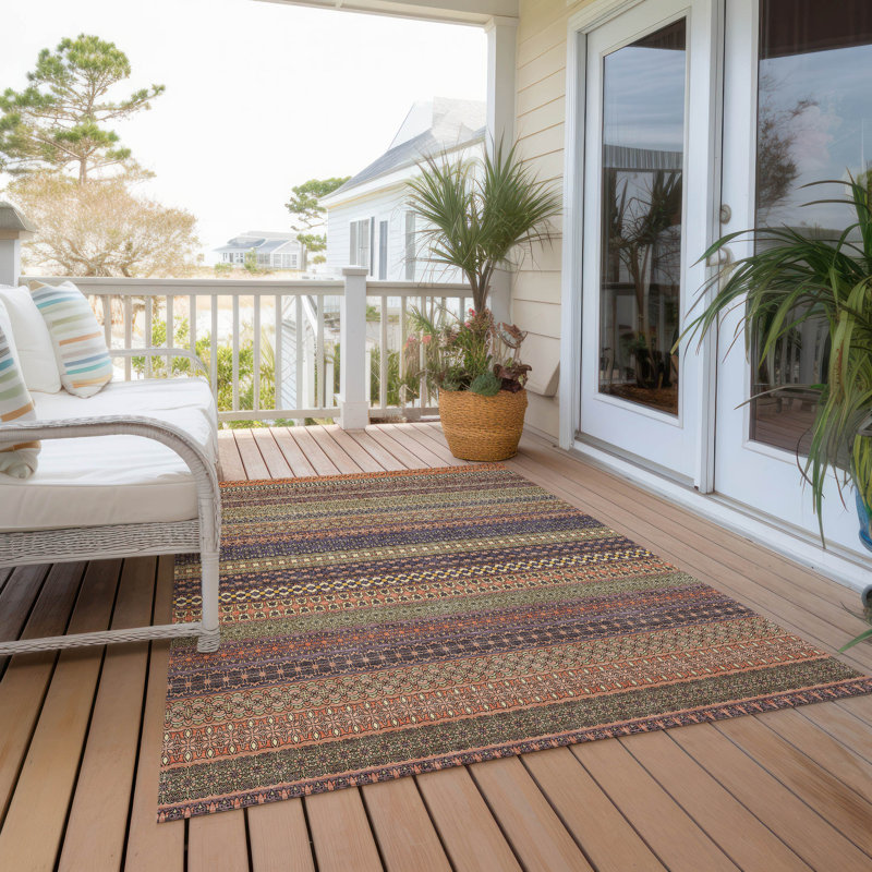 Tapis intérieur / extérieur Kinslee, Rectangle 2 pi 6 po x 3 pi 10 po