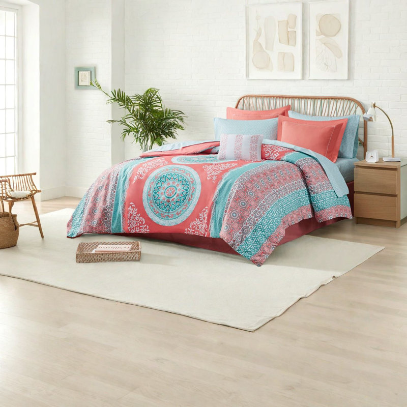 Ensembles de literie Coho, microfibre de polyester, style moderne corail pour la maison