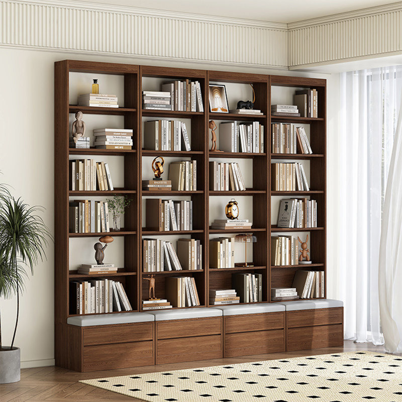Walnut Modern Solid wood Standard Bookcase, 31.5"L