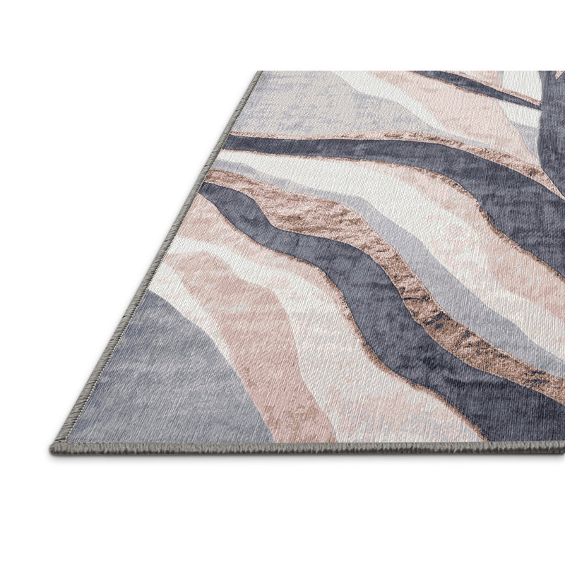 Tapis gris lavable à la machine, Carré 6 pi